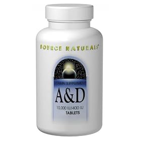 Source Naturals Vitamin A and D 100 Tabs 10 000 IU  400 IU by 