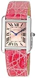 Cartier Women's W5200000 Tank Solo Pink Leather Strap Watch