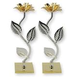 Candle Holders - SET - Made in Israel for Shabbat and Jewish Holidays. 8 Tal. Gold and Silver Plated. Great Gift