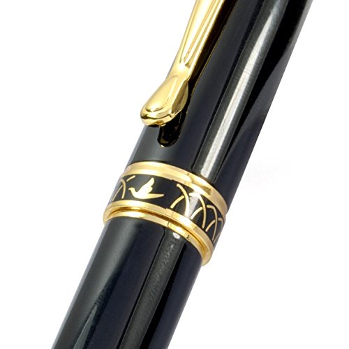 High Quality Vintage Black Calligraphy 1.7 mm Fountain Pen Chrome Ring