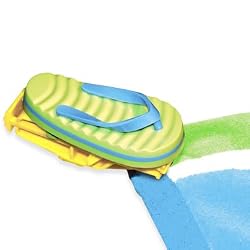 Pack of 4 Flip Flop Outdoor Summer Beach Towel Clips with Lawn Stakes