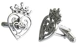Luckenbooth Silver Celtic Cuff Links - Mary Queen of Scots Design
