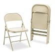 Steel Folding Chair,16-3/4"x16-1/4"x29-1/4", 4/CT, Beige