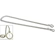 Pocket Watch Chain FOB White Nickel Plated 13.75"
