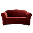 Casual Home Stretch Ribbed Sofa Slipcover - Garnet