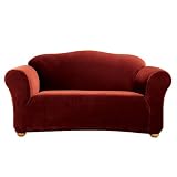 Casual Home Stretch Ribbed Sofa Slipcover - Garnet