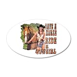 22x14 Oval Wall Vinyl Sticker Country Western Lady Save A Horse Ride A Cowgirl