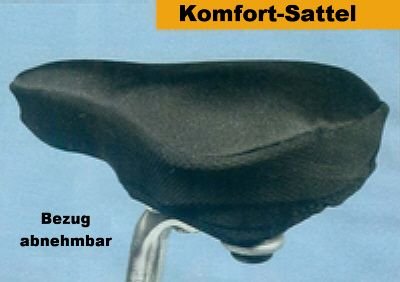 Fahrrad Komfortsattel Sitzpolster Sattelbezug Sattelgelbezug Sattelauflage ca. 200 x 292 x 55 mm Universal-Größe schwarz