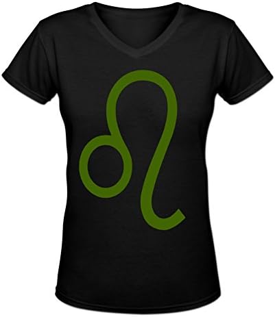 Vivishow Women's V Neck Leo Zodiac Signs Lion Homestuck Printing T Shirts XL Black