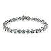 Eve's Addiction Sterling Silver Sapphire CZ Bezel Set Tennis Bracelet
