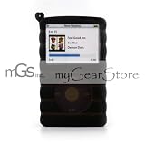 Wavy iPod Video Workout and Exercise Silicone Case w/ FREE Armband and Screen Protector - Black
