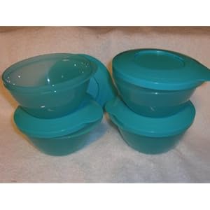 Tupperware Snap 14oz bowls set of 4 Aqua NEW by Tupperware