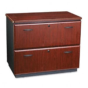 Series A Two Drawer Lateral File, Hansen Cherry/Marbled Slate, 36wx21dx29 7/8h (BSHWC94454SU) Category: Wood Lateral File Cabinets