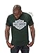 Harley-Davidson Mens Engine Force B&S Front & Back Green Short Sleeve T-Shirt