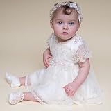Baby Beau & Belle Jessica Dress and Bloomer with Matching Headband