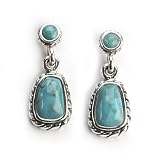 Barse Sterling Silver Rope Post Turquoise Earrings