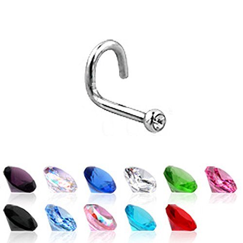 PunkJewelry Nasenpiercing Spirale 11er Set 316L Chirurgenstahl