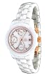 Oniss #ON795-LG Women's Multi Function 3 Dial White Ceramic Watch