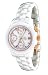 Oniss #ON795-LG Women's Multi Function 3 Dial White Ceramic Watch