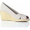 Chaps Womens Peep-Toe Espadrilles, khaki, Size 6.5