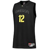 Nike Oregon Ducks #12 Black Replica Basketball Jersey