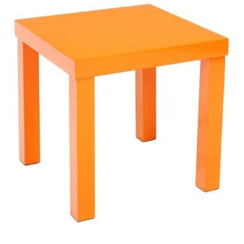 Table basse carrée 45X45X45 laquée ORANGE