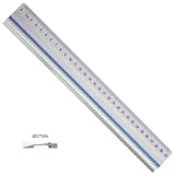 50cm Professional Metal Aluminium Cutting Ruler 500mm Anti-slippery with Stainless Steel Edge