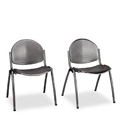 SAFCO Echo Stack Chair - Black - Lot of 2
