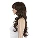 Sunward Fashion Womens Girls Dark Brown Wavy Curly Long Hair Human Wig+wig Cap