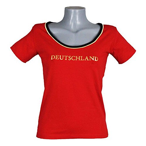 T-Shirt Damen rot Deutschland Germany von Madison, Größe:L