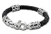 Sterling Silver Finestra Collection Leather Bracelet by Zina, 7