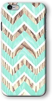 Iphone 6 Plus Case, Mint Chevron on Wood Pattern 3d-sublimated, Mobile Accesaories.