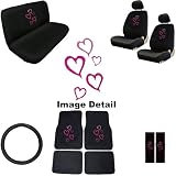 418zP1M10NL. SL160  15PC Forever Love Pink Hearts Shield Auto Accessories Interior Combo Kit Gift Set