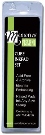 Memories Pigment Cube Inkpad Set - Greens