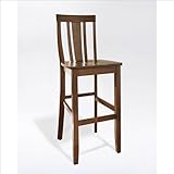 Crosley Furniture Bar Height Shield Back Bar Stool in Classic Cherry Finish ....