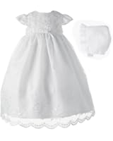 Lauren Madison Baby-Girls Newborn Organza Floral Embroidered Dress Gown Outfit