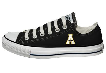 Converse Chuck Taylor All Star Lo Top Black Appalachian State University Logo Canvas