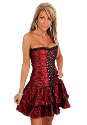 Red Lace Corset Dress