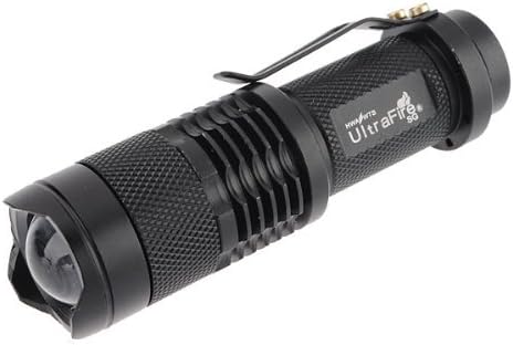 UltraFire Cree Q5 Mini LED Flashlight Torch Zoomable 1 Mode Black