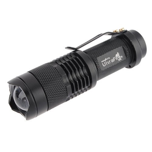 UltraFire Cree Q5 Mini LED Flashlight Torch Zoomable 1 Mode Black