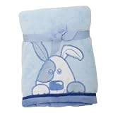 Baby Boy Blue Dog Design Fleece Pram Blanket Bedding (Ideal Gift) (One Size) (Blue)