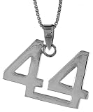Sterling Silver Number 44 Pendant 3/4 in. (18 mm)
