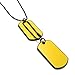 KONOV Army Style 2pcs Dog Tag Pendant Mens Necklace Chain, Yellow