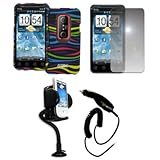 EMPIRE Black with Multi Color Zebra Stripes Rubberized Design Hard Case Cov ....