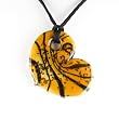 Heart Murano Glass Pendant - Charlotte White/Brown