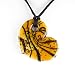 Heart Murano Glass Pendant - Charlotte White/Brown