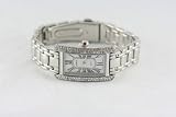 Geneva Rectangular face metal link rhinestone-accented ladies fashion watch silver on sale