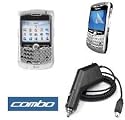 Transparent Clear Crystal Snap-on Cover Case + Rapid Car Charger + Premium Clear Reusable LCD Screen Protector for RIM Blackberry 8330 8310 8320 8300 Curve Smartphone