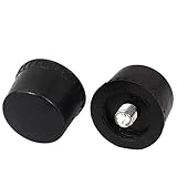 uxcell ハンマーヒント プラスチック 金属材質 10mmねじ 40mm径 ブラック 2個入り