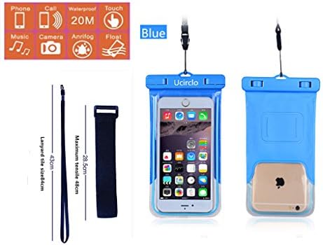 Universal Floating Waterproof Case Dry Bag pouch with Armband and lanyard for iPhone 6,6Plus, 6s, 6s plus, 5S , Samsung Galaxy S7, S6 Note 5 4, HTC LG Sony Nokia Motorola up to 6.0 inch (blue)